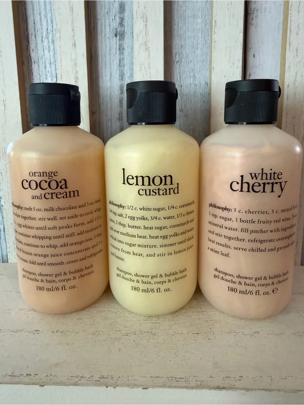 Philosophy X3 Shampoo, Shower Gel & Bubble Bath 6oz Lemon Custard White Cherry